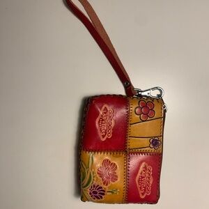 Leather las vegas coin purse, handmade